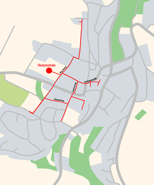 Das Nahwärmenetz in Ravenstein-Merchingen